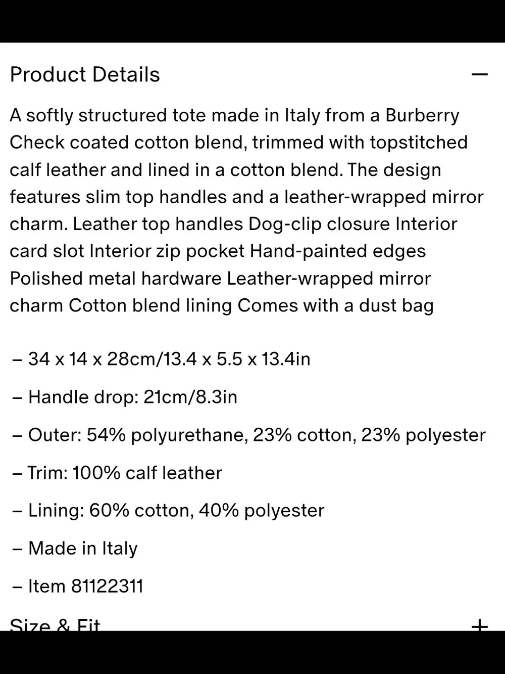 Burberry this medium